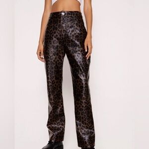 nasty gal leopard faux leather pants